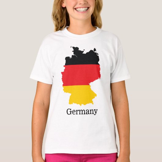 Deutschland-Flagge in der Karte Souvenir-Design T-Shirt (Vorderseite)
