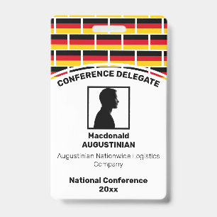 DEUTSCHLAND-FLAGGE Individuelles Logo Foto ID Name Ausweis