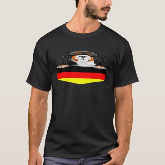 Deutschland Flagge Kavalier König Charles Spaniel  T-Shirt (Vorderseite)