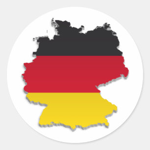 Deutschland-Flagge Map_2 Runder Aufkleber