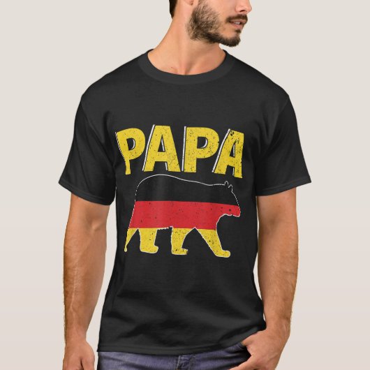 Deutschland Flagge Papa Bär Deutscher Vater Vatert T-Shirt (Vorderseite)