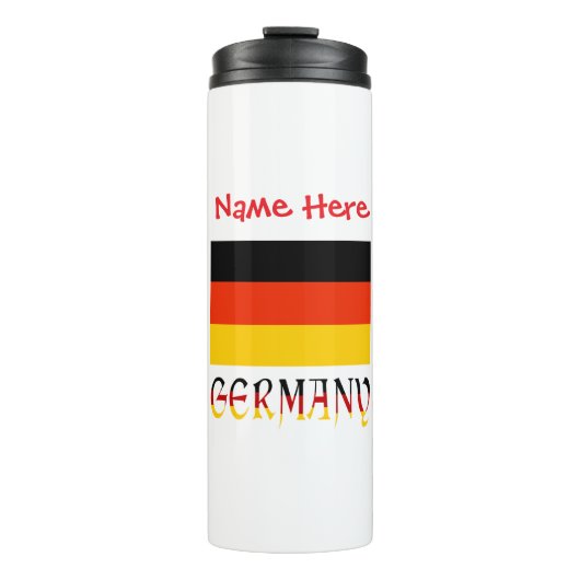 Deutschland Flagge Personalisiert Thermosbecher (Vorderseite)