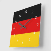 Deutschland-Flagge Quadratische Wanduhr (Winkel)