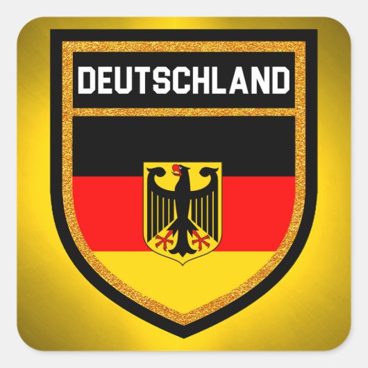 Deutschland-Flagge Quadratischer Aufkleber (Vorderseite)