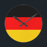 Deutschland-Flagge Runde Wanduhr<br><div class="desc">Germany Flag Clock</div>