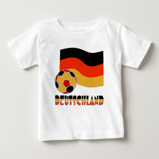 Deutschland Flagge und Fußball-Ball graue Grenze Baby T-shirt (Vorderseite)