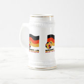 Deutschland Flagge und Fußball-Ball graue Grenze Bierglas (Vorderseite Links)