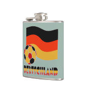 Deutschland Flagge und Fußball-Ball graue Grenze Flachmann (Links)
