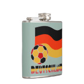 Deutschland Flagge und Fußball-Ball graue Grenze Flachmann (Rechts)