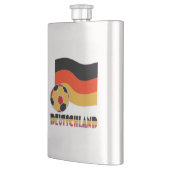 Deutschland Flagge und Fußball-Ball graue Grenze Flachmann (Links)