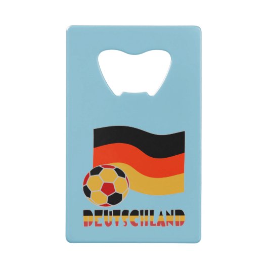 Deutschland Flagge und Fußball-Ball graue Grenze Geldkarten Flaschenöffner (Vorderseite)