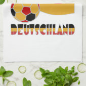 Deutschland Flagge und Fußball-Ball graue Grenze Handtuch (Gefaltet)