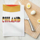 Deutschland Flagge und Fußball-Ball graue Grenze Handtuch (Viertel Falte)