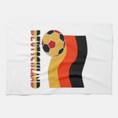 Deutschland Flagge und Fußball-Ball graue Grenze Handtuch (Horizontal)