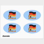 Deutschland Flagge und Fußball-Ball graue Grenze Ovaler Aufkleber (Blatt)