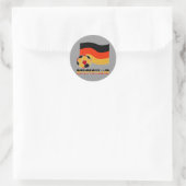 Deutschland Flagge und Fußball-Ball graue Grenze Runder Aufkleber (Tasche)