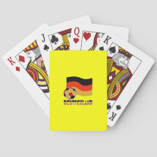 Deutschland Flagge und Fußball-Ball graue Grenze Spielkarten