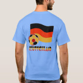 Deutschland Flagge und Fußball-Ball graue Grenze T-Shirt (Rückseite)
