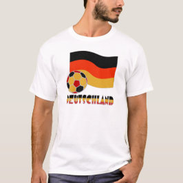 Deutschland Flagge und Fußball-Ball graue Grenze T-Shirt