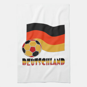 Deutschland-Flagge und Fußball mit grauem Rand Handtuch