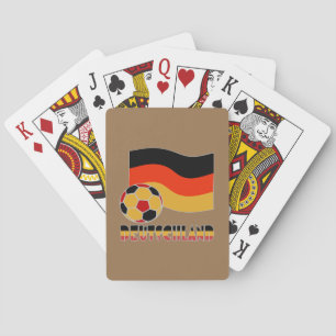 Deutschland-Flagge und Fußball mit grauem Rand Spielkarten