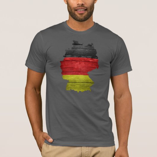 Deutschland - Flagge und Karte T-Shirt (Vorderseite)