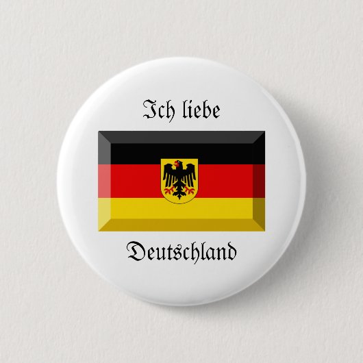 Deutschland-Flaggen-Edelstein Button (Vorderseite)