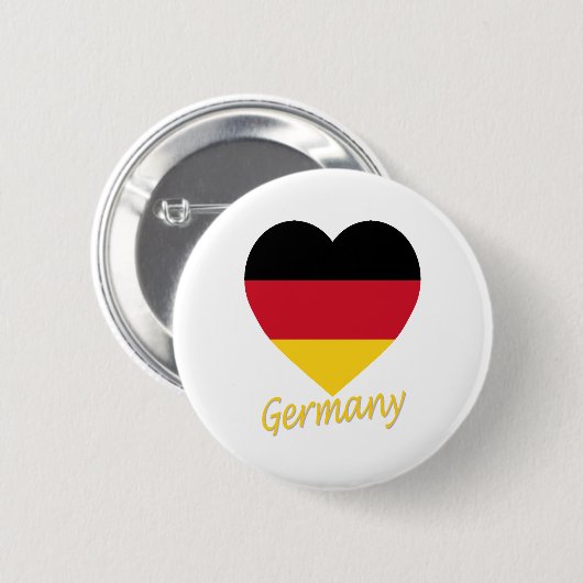 Deutschland-Flaggen-Herz Button (Vorne & Hinten)