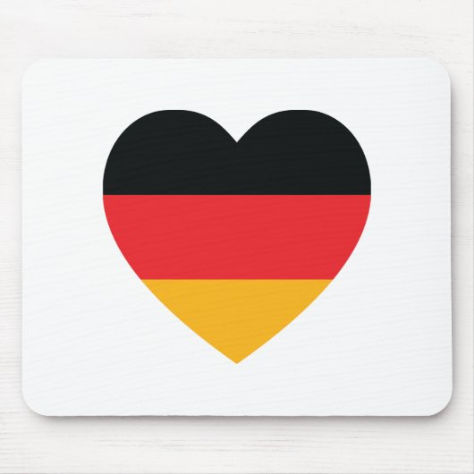 Deutschland-Flaggen-Herz-Mausunterlage Mousepad (Vorne)