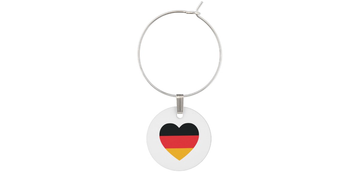 Deutschland Flaggen Herz Wein Charme Weinglas Anhanger Zazzle De