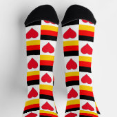 Deutschland Flaggen Herzendesign Spaß Deutscher St Socken (Oben)