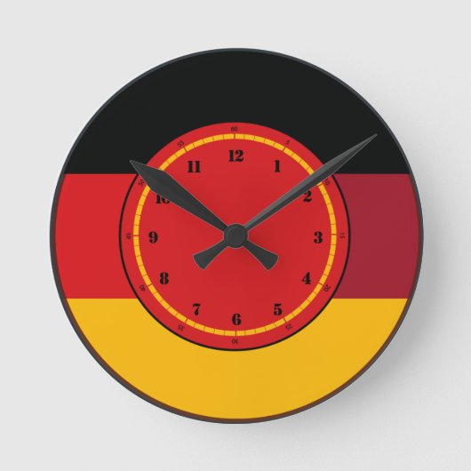 Deutschland-Flaggen-Wanduhr Runde Wanduhr (Vorderseite)