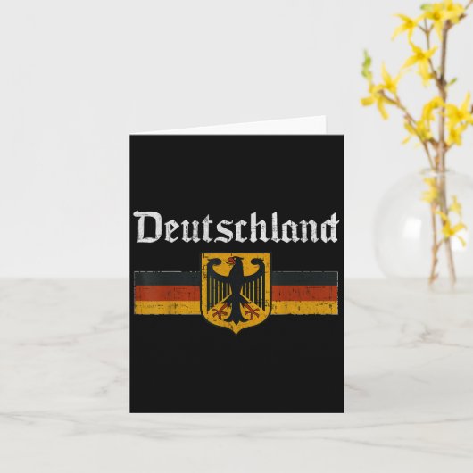 Deutschland Flaggenadler Vintages deutsches Kultur Karte (Gelbe Blume)