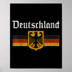 Deutschland Flaggenadler Vintages deutsches Kultur Poster
