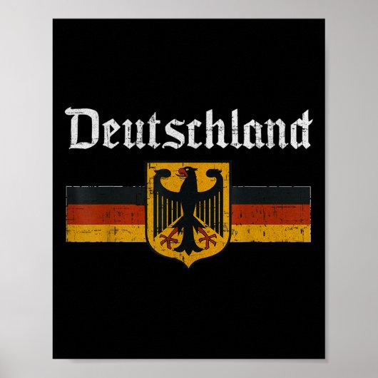 Deutschland Flaggenadler Vintages deutsches Kultur Poster (Vorne)