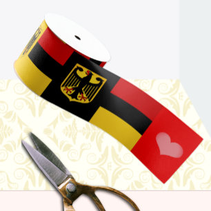 Deutschland: Flaggenband, Adler, Herz, Deutschland Satinband