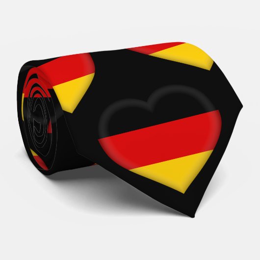 Deutschland Flaggenfarben Herzmuster Neck Tie Krawatte (Gerollt)