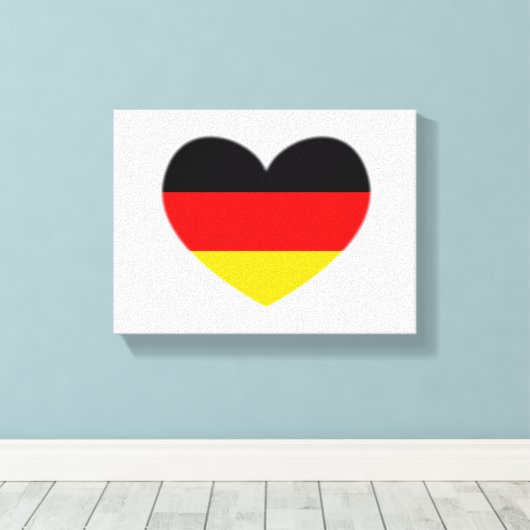 Deutschland Flaggenherz Leinwanddruck (Insitu (Holzboden))