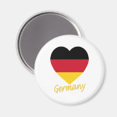 Deutschland Flaggenherz Magnet (Vorderseite/Rückseite)