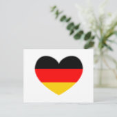 Deutschland Flaggenherz Postkarte (Stehend Vorderseite)