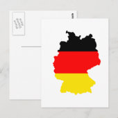 Deutschland-Flaggenkarte Postkarte (Vorne/Hinten)