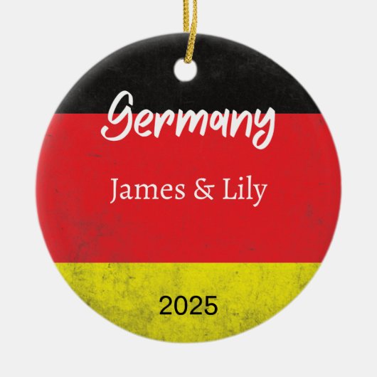 Deutschland - Flaggenverzierung, Personalisiertes Keramik Ornament (Vorne)