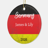 Deutschland - Flaggenverzierung, Personalisiertes Keramik Ornament (Links)