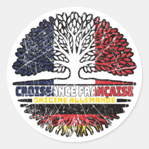Deutschland Frankreich Treots-Flag Runder Aufkleber
