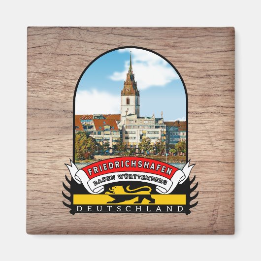 Deutschland Friedrichshafen Vintage souvenir Magnet (Vorne)