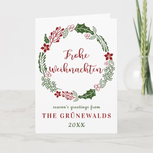 Deutschland frohe Weihnachten, Custom Feiertagskarte (Vorderseite)