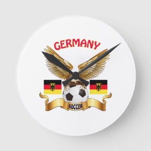 Deutschland-Fußball-Entwürfe Runde Wanduhr