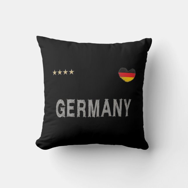 Deutschland Fußball Shirt Herz Kissen (Vorderseite)