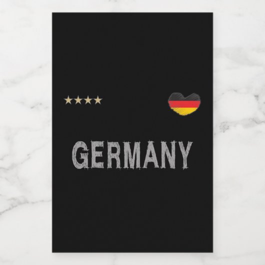 Deutschland Fußball Shirt Herz Lebensmitteletikett (Einzelnes Label)