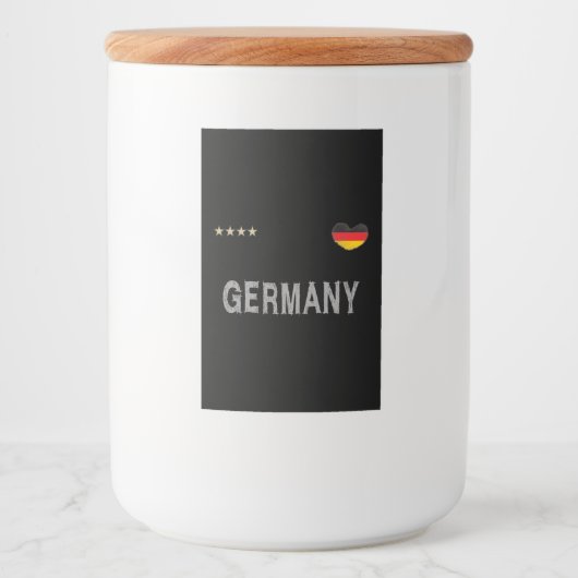 Deutschland Fußball Shirt Herz Lebensmitteletikett (Vorderseite)